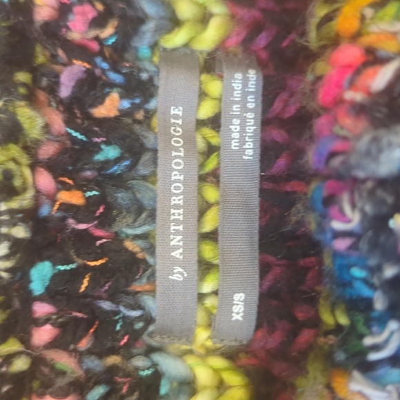 Anthropologie Multicolor Piera Knit Chunky Turtleneck Poncho - Picture 6 of 7